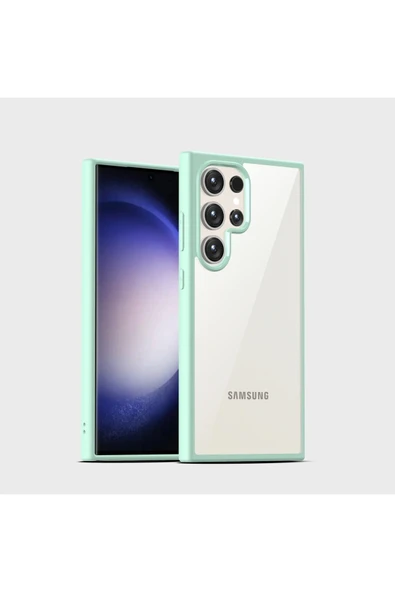 Coverzone Galaxy S24 Plus ile uyumlu Kılıf Kenarı Renkli Arkası Şeffaf Kamera Korumalı Impact Protectıon ürün görseli 1