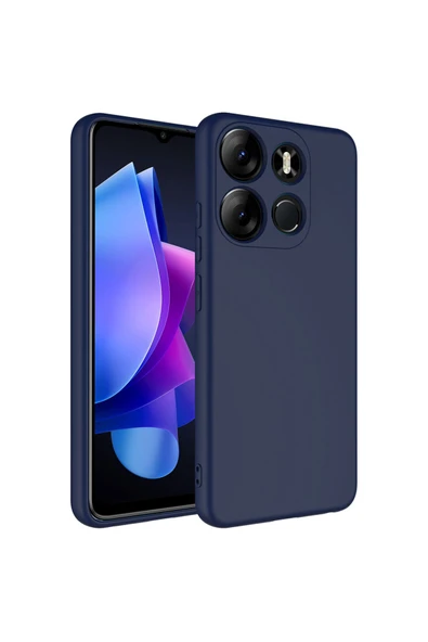 Coverzone Tecno Spark Go 2023 ile Uyumlu Kılıf Kadife Iç Yüzey Silikon Z-Mara Lansman Vieri Kılıf Lacivert ürün görseli 1