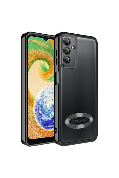Coverzone Galaxy A34 ile Uyumlu Kılıf Kamera Korumalı Logo Gösteren Colored Z-omega Siyah ürün görseli 1