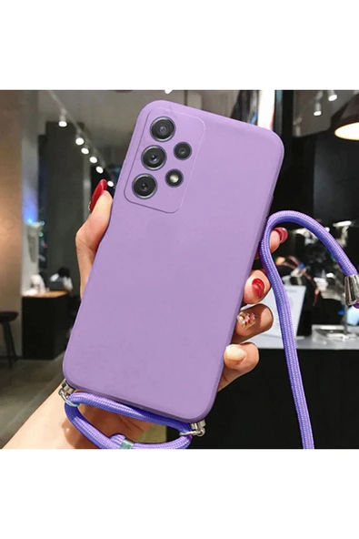 Coverzone Tecno Camon 19 Pro Ile Uyumlu Ipli Boyun Askılı Silikon Kılıf Dulcet Epiphany Kılıf Lila ürün görseli 1