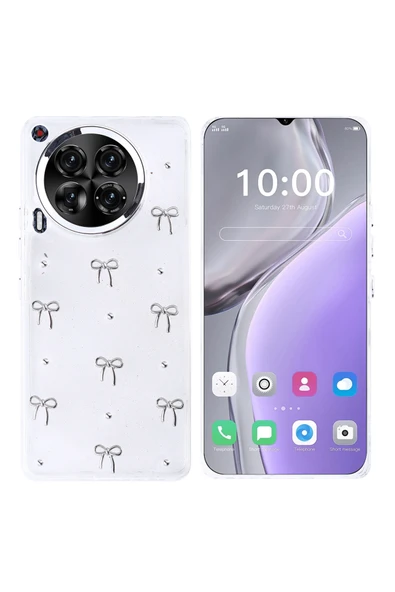 Coverzone Tecno Camon 30 4G ile uyumlu Kılıf Airbag Köşeli Şeffaf Baskılı Z-Kutup ürün görseli 1