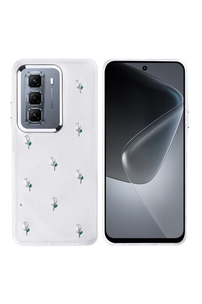 Coverzone İnfinix Hot 50 4G ile uyumlu Kılıf Airbag Köşeli Şeffaf Baskılı Z-Kutup ürün görseli 1