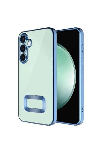 Coverzone Galaxy S23 FE İle Uyumlu Kılıf Lens Camını Koruyan Logo Gösteren Lazer Parlak Kenar Z-Omega Kapak ürün görseli 1