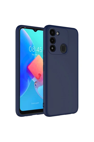 Coverzone Tecno Spark 8C ile Uyumlu Kılıf Kadife Iç Yüzey Silikon Z-Mara Lansman Vieri Kılıf Lacivert ürün görseli 1