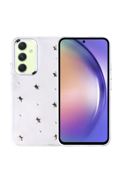 Coverzone Samsung Galaxy A54 ile uyumlu Kılıf Airbag Köşeli Şeffaf Baskılı Z-Kutup ürün görseli 1
