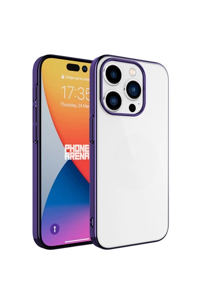 Coverzone iPhone 15 Pro Max ile uyumlu Kılıf Şeffaf arka yüzey Sert PC Renkli Çerçeveli Z-Riksos Kapak ürün görseli 1