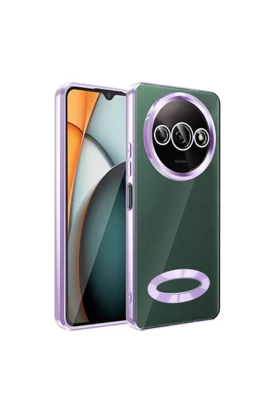 Coverzone Xiaomi Redmi A3 4G 2024 ile uyumlu Kılıf Kamera Korumalı Logo Gösteren Parlak Colored Z-Omega ürün görseli 1