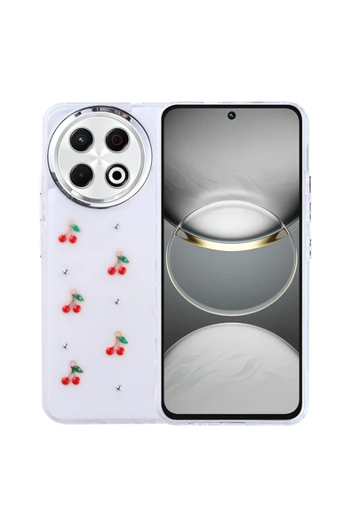 Coverzone Tecno Spark 30 Pro ile uyumlu Kılıf Airbag Köşeli Şeffaf Baskılı Z-Kutup ürün görseli 1