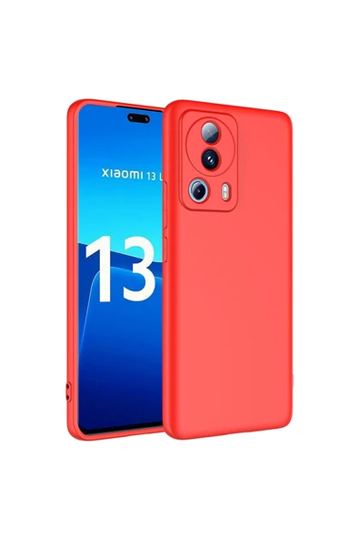 Coverzone Xiaomi Mi 13 Lite ile Uyumlu Kılıf Kadife Iç Yüzey Silikon Z-Mara Lansman Vieri Kılıf Kırmızı ürün görseli 1