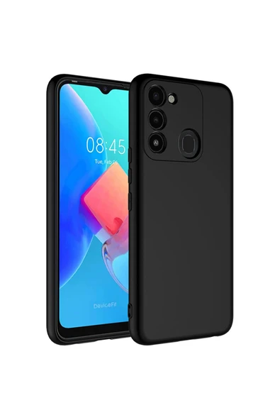 Coverzone Tecno Spark 8C ile Uyumlu Kılıf Kadife Iç Yüzey Silikon Z-Mara Lansman Vieri Kılıf Siyah ürün görseli 1