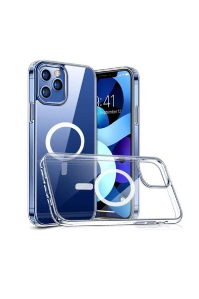 Coverzone iPhone 16 ile Uyumlu Transparent Manyetik Magsafe ile Uyumlu Şeffaf Cristalclear Kılıf PMMA ürün görseli 1