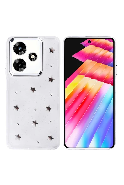 Coverzone İnfinix Hot 30 ile uyumlu Kılıf Airbag Köşeli Şeffaf Baskılı Z-Kutup ürün görseli 1