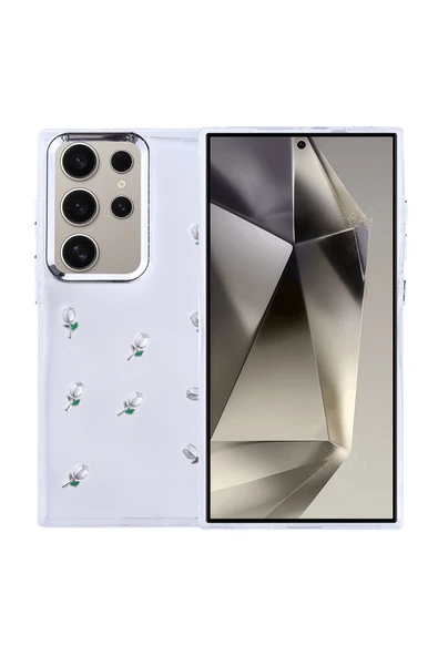 Coverzone Samsung Galaxy S25 Ultra ile uyumlu Kılıf Airbag Köşeli Şeffaf Baskılı Z-Kutup ürün görseli 1