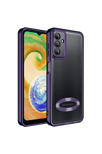 Coverzone Galaxy A24 ile Uyumlu Kılıf Kamera Korumalı Logo Gösteren Colored Z-omega Derin Mor ürün görseli 1