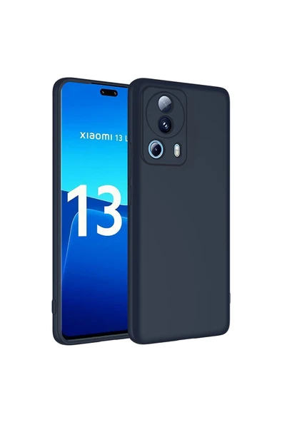 Coverzone Xiaomi Mi 13 Lite ile Uyumlu Kılıf Kadife Iç Yüzey Silikon Z-Mara Lansman Vieri Kılıf Lacivert ürün görseli 1