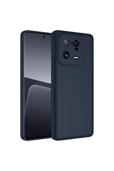 Coverzone Xiaomi Mi 13 Pro ile Uyumlu Kılıf Kadife Iç Yüzey Silikon Z-Mara Lansman Vieri Kılıf Lacivert ürün görseli 1