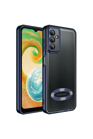 Coverzone Galaxy A14 ile Uyumlu Kılıf Kamera Korumalı Logo Gösteren Colored Z-omega Lacivert ürün görseli 1