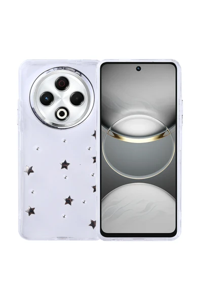Coverzone Tecno Spark 30 4G ile uyumlu Kılıf Airbag Köşeli Şeffaf Baskılı Z-Kutup ürün görseli 1