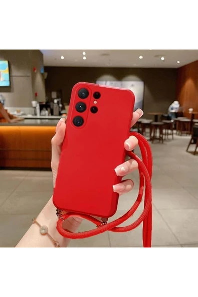 Coverzone Xiaomi Redmi Note 12 Pro 4G ile uyumlu İpli Boyun Askılı Silikon Kılıf Kadife Yüzeyli Epiphany Kılıf ürün görseli 1