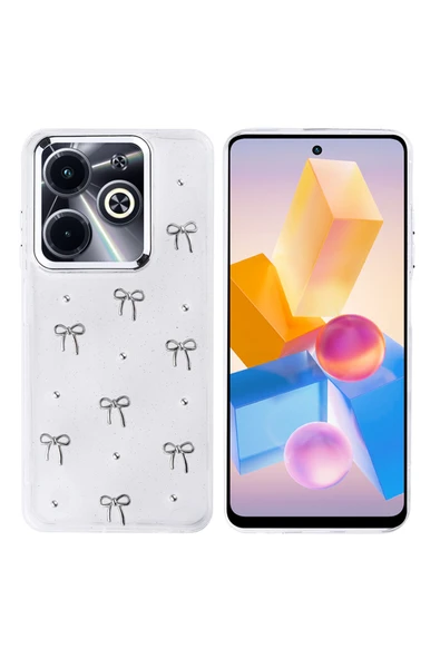 Coverzone İnfinix Hot 40i ile uyumlu Kılıf Airbag Köşeli Şeffaf Baskılı Z-Kutup ürün görseli 1