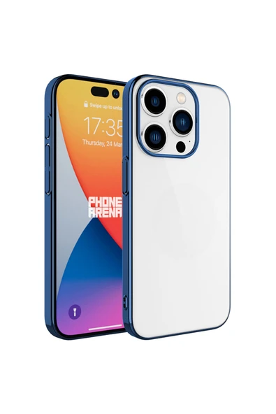Coverzone iPhone 15 Pro Max ile uyumlu Kılıf Şeffaf arka yüzey Sert PC Renkli Çerçeveli Z-Riksos Kapak ürün görseli 1
