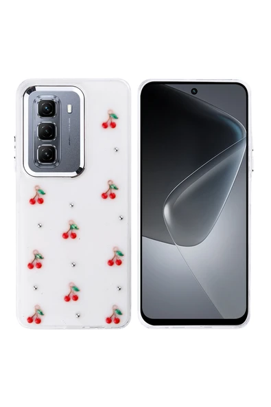 Coverzone İnfinix Hot 50 4G ile uyumlu Kılıf Airbag Köşeli Şeffaf Baskılı Z-Kutup ürün görseli 1