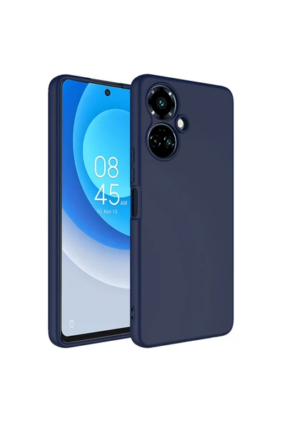 Coverzone Tecno Spark 9 Pro ile Uyumlu Kılıf Kadife Iç Yüzey Silikon Z-Mara Lansman Vieri Kılıf Lacivert ürün görseli 1
