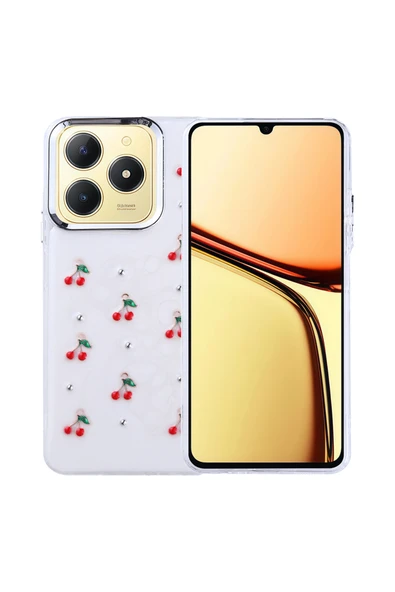 Coverzone Realme C61 ile uyumlu Kılıf Airbag Köşeli Şeffaf Baskılı Z-Kutup ürün görseli 1