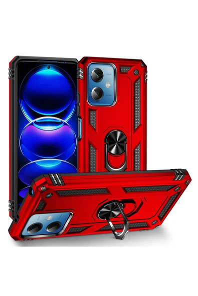 Coverzone Xiaomi Redmi Note 12 Pro 5g Ile Uyumlu Kılıf Z-vega Shockproof Stand Yüzük Tutuculu Mega Case Kapak ürün görseli 1