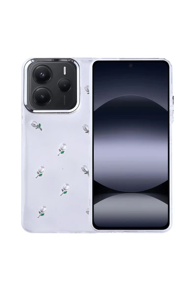 Coverzone Xiaomi Redmi Note 14 5G ile uyumlu Kılıf Airbag Köşeli Şeffaf Baskılı Z-Kutup ürün görseli 1