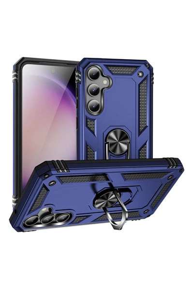 Coverzone Samsung Galaxy S23 FE ile uyumlu Kılıf Z-Vega Shockproof Standlı Yüzük Tutuculu Mega Case Kapak ürün görseli 1