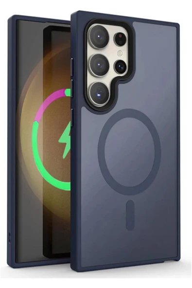Coverzone Galaxy S23 ile uyumlu Kılıf Kenarı Renkli Mat Transparan Magsafe uyumlu New Impact Matte Kılıf ürün görseli 1