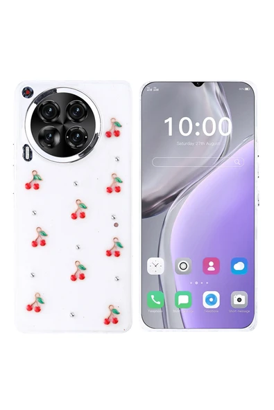 Coverzone Tecno Camon 30 ile uyumlu Kılıf Airbag Köşeli Şeffaf Baskılı Z-Kutup ürün görseli 1
