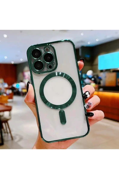 Coverzone iPhone 15 Pro ile Uyumlu Kamera Korumalı Kılıf Magsafe ile uyumlu Silikon Kılıf ürün görseli 1