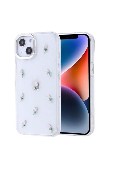 Coverzone iPhone 14 ile uyumlu Kılıf Airbag Köşeli Şeffaf Baskılı Z-Kutup ürün görseli 1