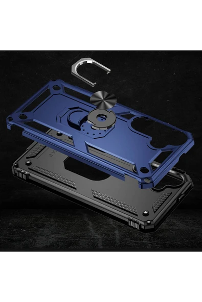 Coverzone Samsung Galaxy S24 ile uyumlu Kılıf Z-Vega Shockproof Standlı Yüzük Tutuculu Mega Case Kapak ürün görseli 1