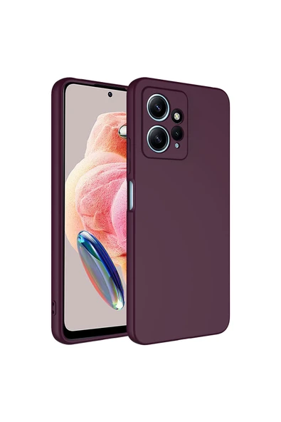 Coverzone Xiaomi Redmi Note 12 4G ile Uyumlu Kılıf Kadife Iç Yüzey Silikon Z-Mara Lansman Vieri Kılıf K.Mor ürün görseli 1