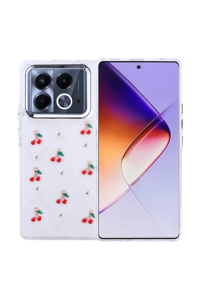 Coverzone İnfinix Note 40 Pro ile uyumlu Kılıf Airbag Köşeli Şeffaf Baskılı Z-Kutup ürün görseli 1