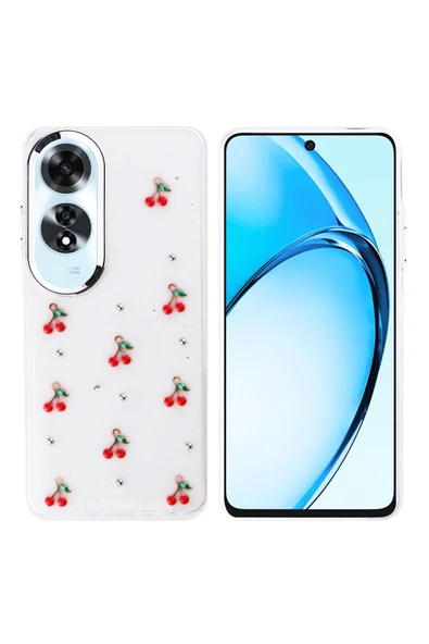 Coverzone Oppo A60 ile uyumlu Kılıf Airbag Köşeli Şeffaf Baskılı Z-Kutup ürün görseli 1