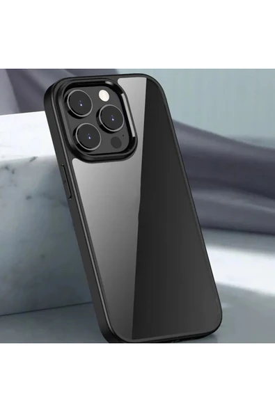Coverzone iPhone 15 ile uyumlu Kılıf Kenar Renkli Arkası Şeffaf Kamera Koruma Impact Protectıon Kılıf ürün görseli 1