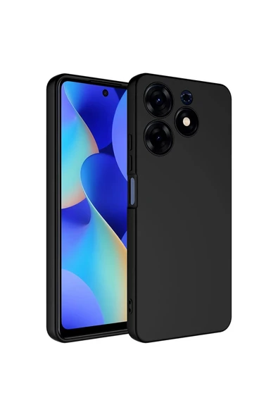 Coverzone Tecno Spark 10 Pro ile Uyumlu Kılıf Kadife Iç Yüzey Silikon Z-Mara Lansman Vieri Kılıf Siyah ürün görseli 1