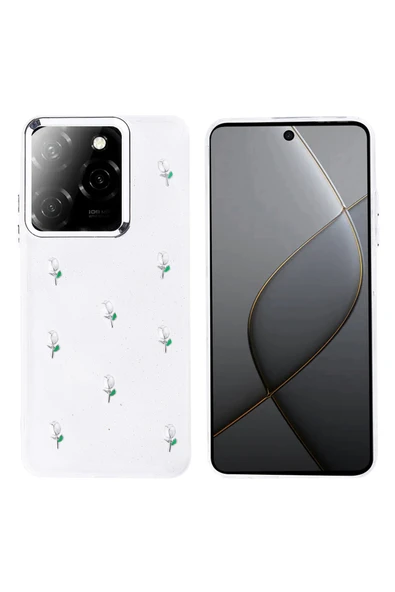 Coverzone İnfinix Hot 40 ile uyumlu Kılıf Airbag Köşeli Şeffaf Baskılı Z-Kutup ürün görseli 1