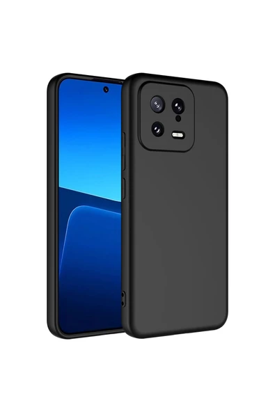 Coverzone Xiaomi Mi 13 ile Uyumlu Kılıf Kadife Iç Yüzey Silikon Z-Mara Lansman Vieri Kılıf Siyah ürün görseli 1
