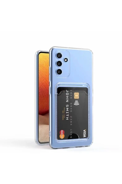 Coverzone Galaxy A14 ile uyumlu Kılıf Şeffaf ve Pürüzsüz Kartlıklı Şeffaf Z-Setra Clear Silikon Kapak ürün görseli 1