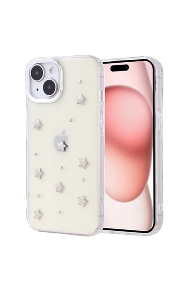 Coverzone iPhone 15 ile uyumlu Kılıf Airbag Köşeli Şeffaf Baskılı Z-Kutup ürün görseli 1