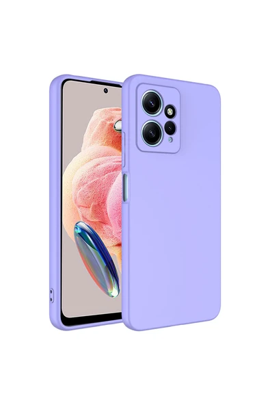 Coverzone Xiaomi Redmi Note 12 4G ile Uyumlu Kılıf Kadife Iç Yüzey Silikon Z-Mara Lansman Vieri Kılıf Lila ürün görseli 1