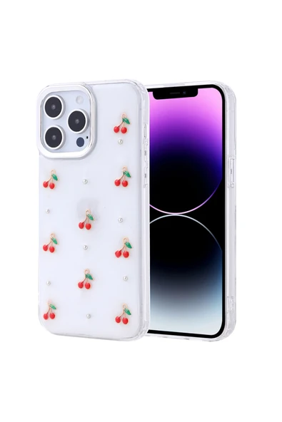 Coverzone iPhone 14 Pro Max ile uyumlu Kılıf Airbag Köşeli Şeffaf Baskılı Z-Kutup ürün görseli 1