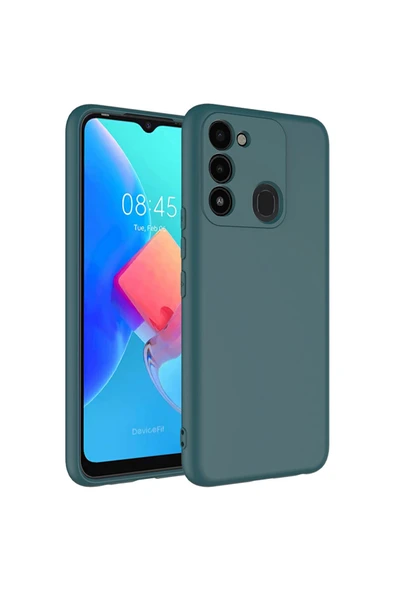 Coverzone Tecno Spark 8C ile Uyumlu Kılıf Kadife Iç Yüzey Silikon Z-Mara Lansman Vieri Kılıf Koyu Yeşil ürün görseli 1