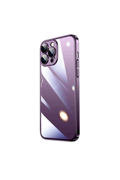 Coverzone iPhone 14 Pro Max ile uyumlu Kılıf Şeffaf arka yüzey Sert PC Renkli Çerçeveli Z-Riksos Kapak ürün görseli 1