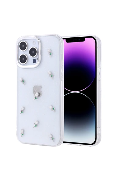 Coverzone iPhone 14 Pro Max ile uyumlu Kılıf Airbag Köşeli Şeffaf Baskılı Z-Kutup ürün görseli 1